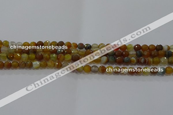 CAG9212 15.5 inches 6mm faceted round line agate gemstone beads