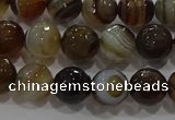 CAG9213 15.5 inches 8mm faceted round line agate gemstone beads