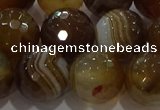 CAG9215 15.5 inches 12mm faceted round line agate gemstone beads