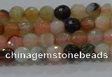 CAG9220 15.5 inches 4mm faceted round line agate beads wholesale