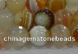 CAG9223 15.5 inches 10mm faceted round line agate beads wholesale