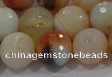 CAG9225 15.5 inches 14mm faceted round line agate beads wholesale