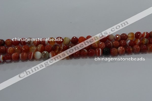 CAG9230 15.5 inches 6mm faceted round line agate beads wholesale