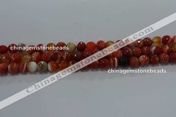 CAG9231 15.5 inches 8mm faceted round line agate beads wholesale