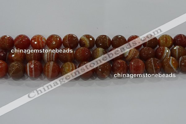 CAG9234 15.5 inches 14mm faceted round line agate beads wholesale