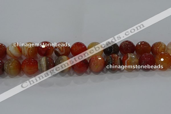 CAG9235 15.5 inches 16mm faceted round line agate beads wholesale