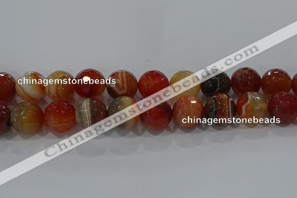 CAG9236 15.5 inches 18mm faceted round line agate beads wholesale