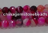 CAG9239 15.5 inches 4mm faceted round line agate beads wholesale