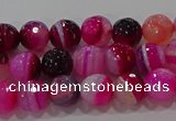 CAG9240 15.5 inches 6mm faceted round line agate beads wholesale