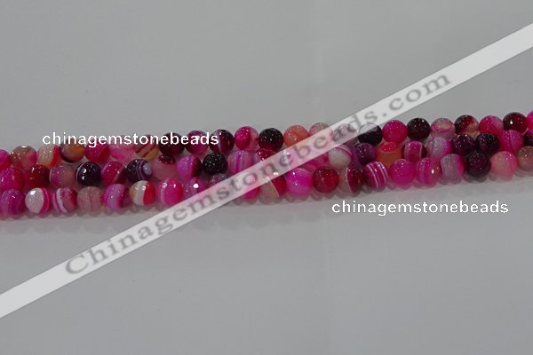 CAG9240 15.5 inches 6mm faceted round line agate beads wholesale