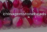 CAG9241 15.5 inches 8mm faceted round line agate beads wholesale