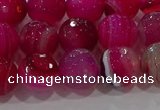 CAG9242 15.5 inches 10mm faceted round line agate beads wholesale