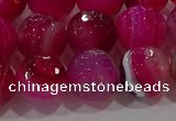 CAG9243 15.5 inches 12mm faceted round line agate beads wholesale