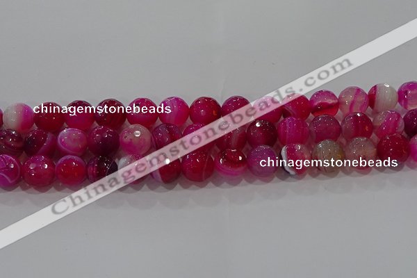 CAG9243 15.5 inches 12mm faceted round line agate beads wholesale