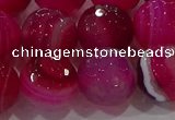 CAG9244 15.5 inches 14mm faceted round line agate beads wholesale
