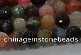 CAG9251 15.5 inches 10mm faceted round line agate beads wholesale