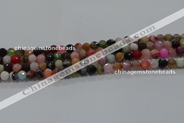 CAG9251 15.5 inches 10mm faceted round line agate beads wholesale