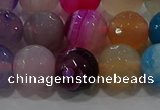 CAG9259 15.5 inches 12mm faceted round line agate beads wholesale