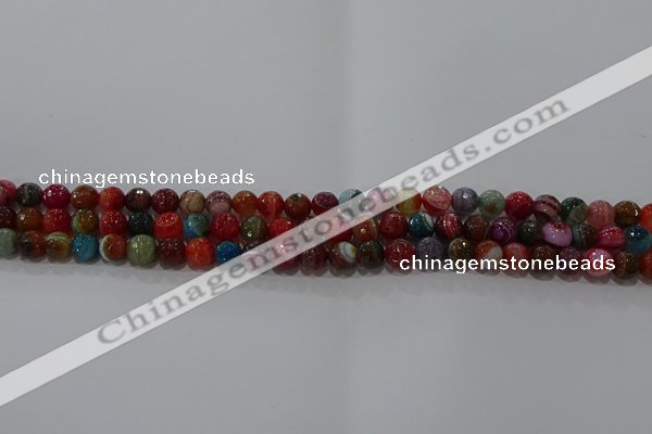 CAG9263 15.5 inches 6mm faceted round line agate beads wholesale