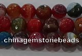 CAG9264 15.5 inches 8mm faceted round line agate beads wholesale