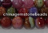 CAG9265 15.5 inches 10mm faceted round line agate beads wholesale