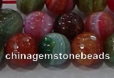 CAG9266 15.5 inches 12mm faceted round line agate beads wholesale