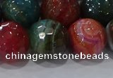 CAG9268 15.5 inches 16mm faceted round line agate beads wholesale