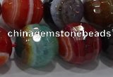 CAG9269 15.5 inches 18mm faceted round line agate beads wholesale