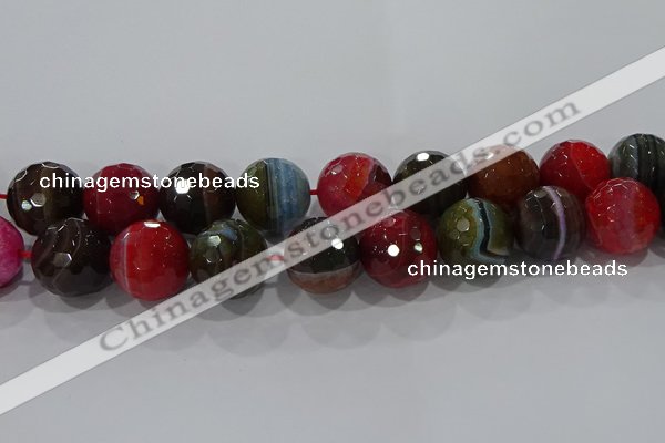 CAG9270 15.5 inches 20mm faceted round line agate beads wholesale