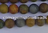 CAG9282 15.5 inches 8mm round matte ocean jasper beads wholesale