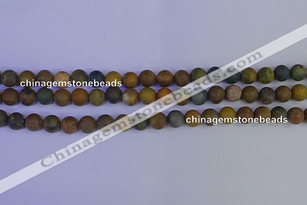 CAG9282 15.5 inches 8mm round matte ocean jasper beads wholesale