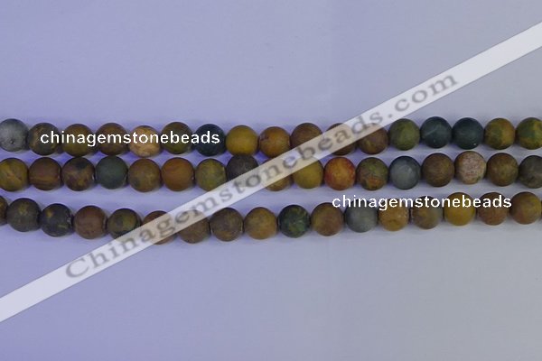 CAG9283 15.5 inches 10mm round matte ocean jasper beads wholesale