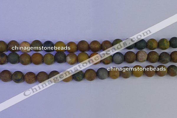 CAG9284 15.5 inches 12mm round matte ocean jasper beads wholesale