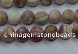 CAG9291 15.5 inches 6mm round matte Mexican crazy lace agate beads