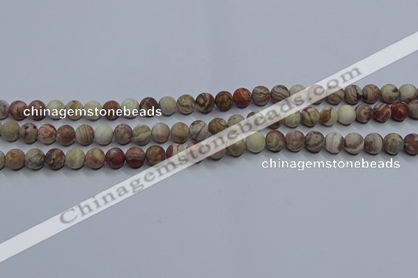 CAG9291 15.5 inches 6mm round matte Mexican crazy lace agate beads