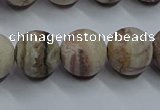 CAG9294 15.5 inches 12mm round matte Mexican crazy lace agate beads