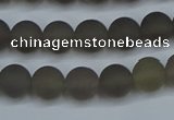 CAG9312 15.5 inches 8mm round matte grey agate beads wholesale