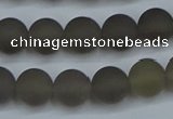 CAG9313 15.5 inches 10mm round matte grey agate beads wholesale