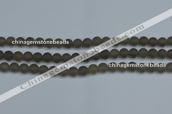 CAG9313 15.5 inches 10mm round matte grey agate beads wholesale