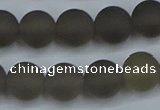 CAG9314 15.5 inches 12mm round matte grey agate beads wholesale