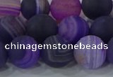 CAG9323 15.5 inches 12mm round matte line agate beads wholesale