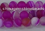 CAG9326 15.5 inches 6mm round matte line agate beads wholesale