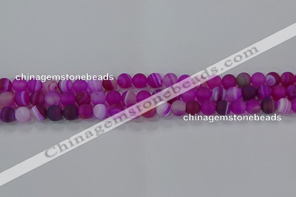 CAG9326 15.5 inches 6mm round matte line agate beads wholesale