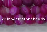 CAG9327 15.5 inches 8mm round matte line agate beads wholesale