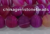 CAG9328 15.5 inches 10mm round matte line agate beads wholesale