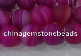 CAG9329 15.5 inches 12mm round matte line agate beads wholesale