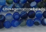 CAG9331 15.5 inches 6mm round matte line agate beads wholesale