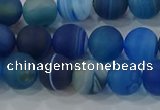 CAG9332 15.5 inches 8mm round matte line agate beads wholesale