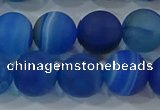 CAG9334 15.5 inches 12mm round matte line agate beads wholesale