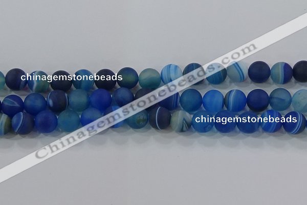 CAG9334 15.5 inches 12mm round matte line agate beads wholesale